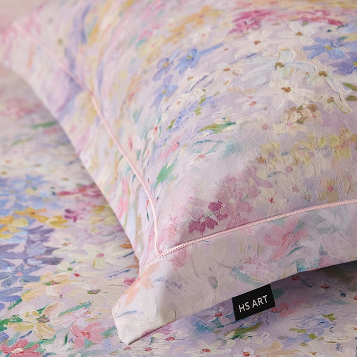 91家纺网 家纺一手货源 找家纺 禾时 2025新款A类100S长绒棉全棉数码印花单枕套 碧海银沙