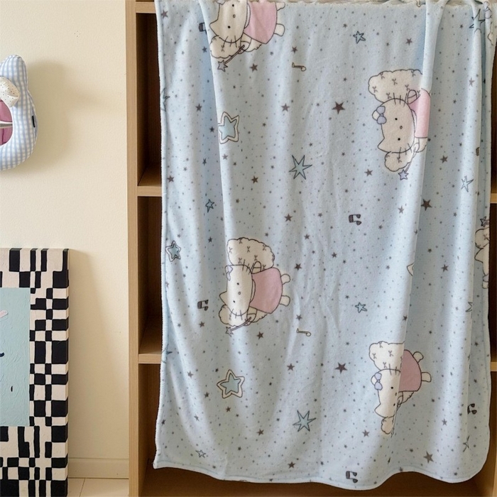 91家纺网 家纺一手货源 找家纺 顾里家纺 2025新款ins少女奶油系双面牛奶绒毯-第二组 芭拉花猫