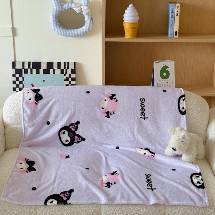 91家纺网 家纺一手货源 找家纺 顾里家纺 2025新款ins少女奶油系双面牛奶绒毯-第二组 甜酷仔