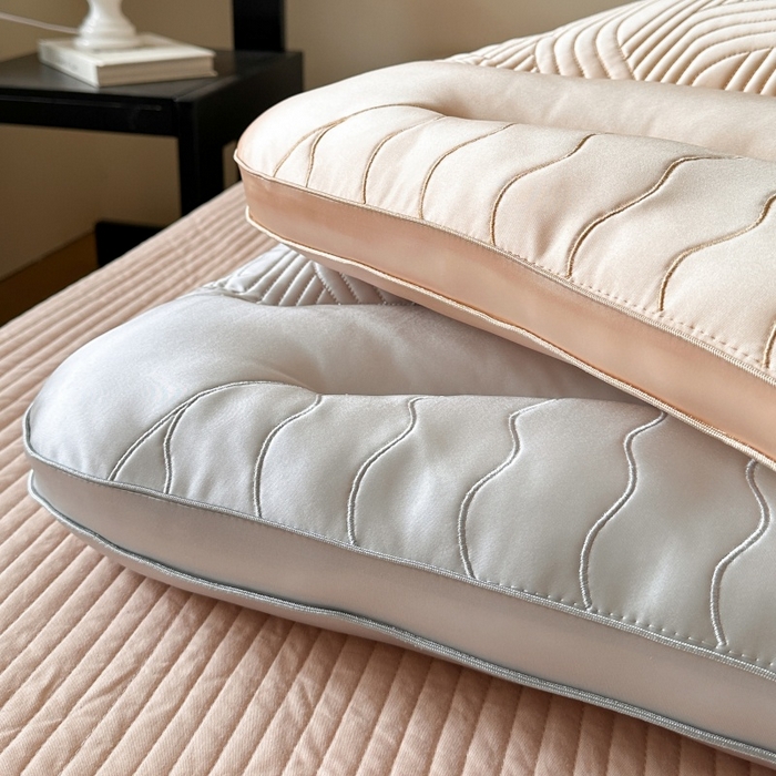 91家纺网 家纺一手货源 找家纺 （总）伟邦枕芯 2025新款爱心刺绣乳胶护颈枕枕头枕芯