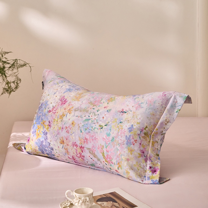 91家纺网 家纺一手货源 找家纺 禾时 2025新款A类100S长绒棉全棉数码印花床笠三件套床套床罩床垫保护罩 碧海银沙