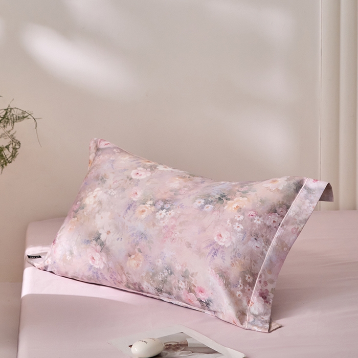 91家纺网 家纺一手货源 找家纺 禾时 2025新款A类100S长绒棉全棉数码印花床笠三件套床套床罩床垫保护罩 枫叶秋韵