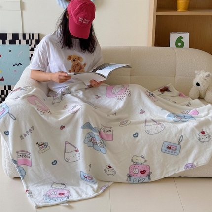 91家纺网 家纺一手货源 找家纺 （总）顾里家纺 2025新款ins少女奶油系双面牛奶绒毯-第二组