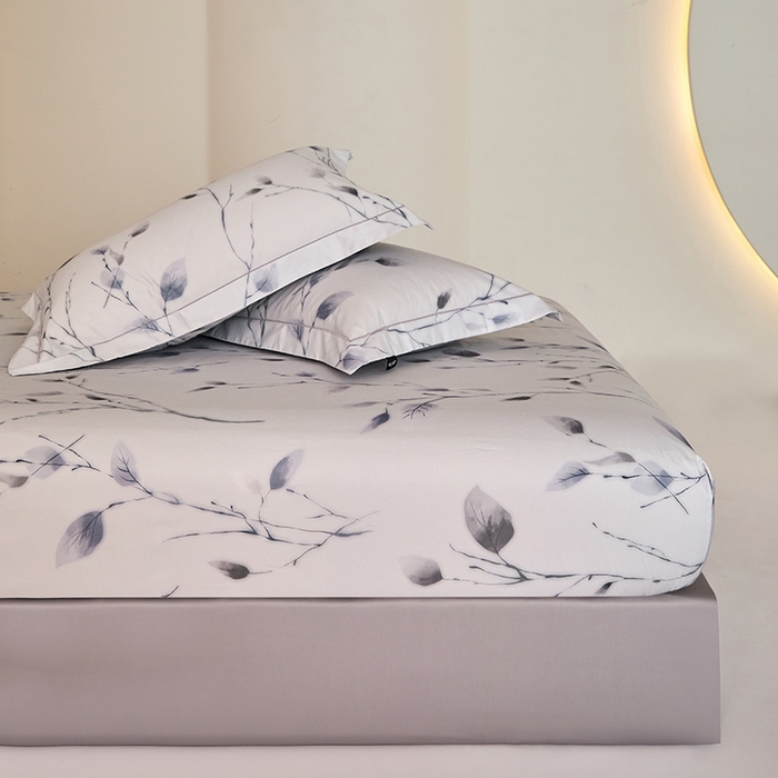 91家纺网 家纺一手货源 找家纺 禾时 2025新款A类100S长绒棉全棉数码印花单枕套 清风荷影