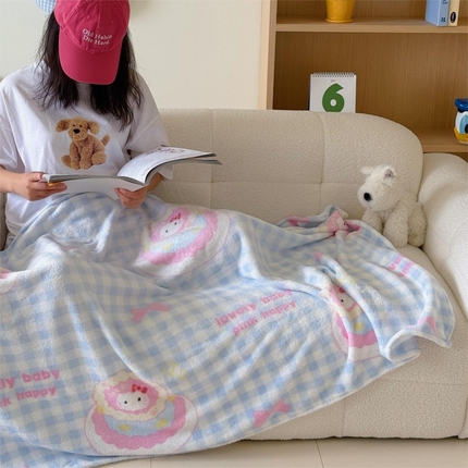 91家纺网 家纺一手货源 找家纺 （总）顾里家纺 2025新款ins少女奶油系双面牛奶绒毯-第二组