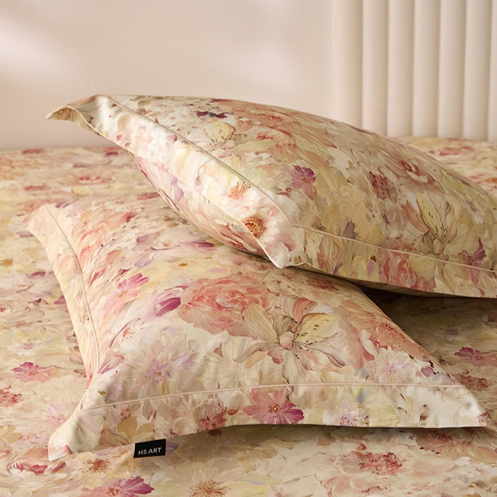 91家纺网 家纺一手货源 找家纺 禾时 2025新款A类100S长绒棉全棉数码印花单枕套 林间暖阳