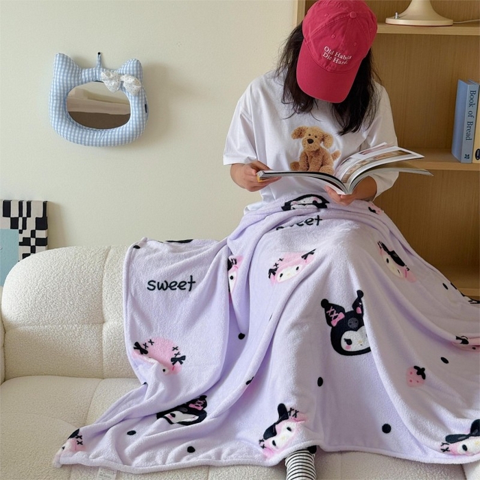 91家纺网 家纺一手货源 找家纺 顾里家纺 2025新款ins少女奶油系双面牛奶绒毯-第二组 甜酷仔