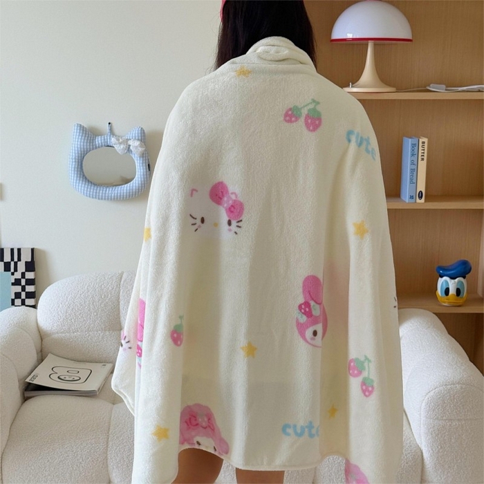 91家纺网 家纺一手货源 找家纺 顾里家纺 2025新款ins少女奶油系双面牛奶绒毯-第二组 草莓伙伴