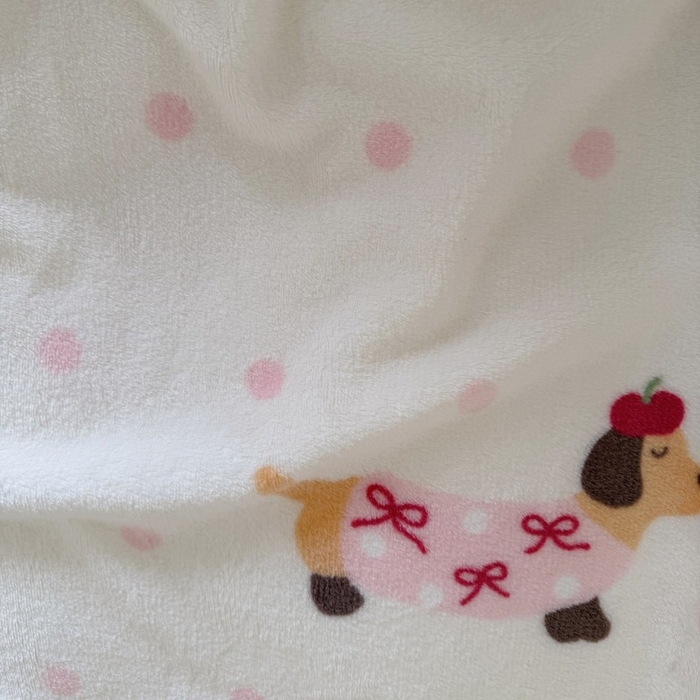 91家纺网 家纺一手货源 找家纺 顾里家纺 2025新款ins少女奶油系双面牛奶绒毯-第二组 波点腊肠狗