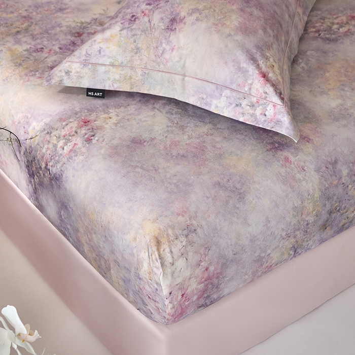 91家纺网 家纺一手货源 找家纺 禾时 2025新款A类100S长绒棉全棉数码印花床笠三件套床套床罩床垫保护罩 繁星点点