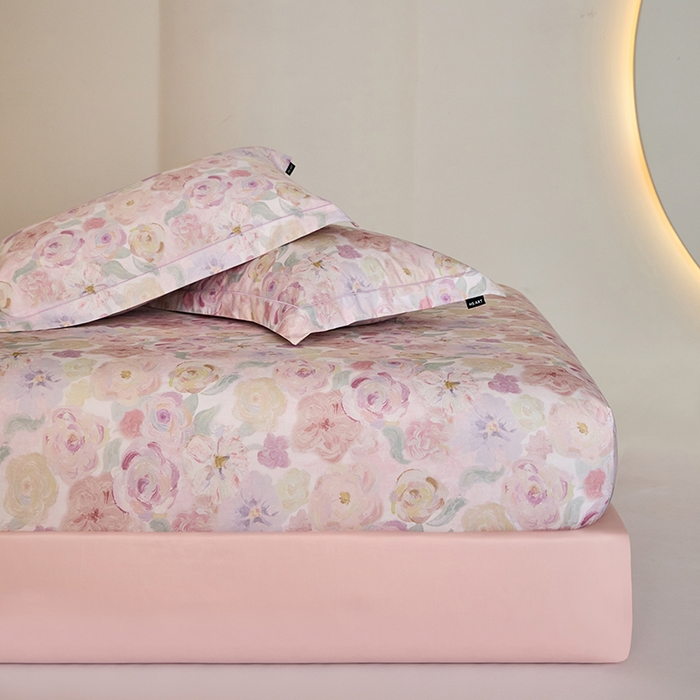 91家纺网 家纺一手货源 找家纺 禾时 2025新款A类100S长绒棉全棉数码印花单枕套 蔷薇私语