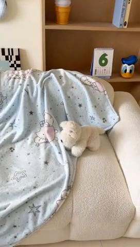 91家纺网 家纺一手货源 找家纺 顾里家纺 2025新款ins少女奶油系双面牛奶绒毯-第二组 芭拉花猫