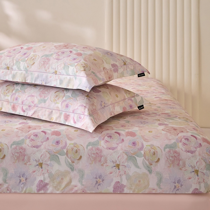 91家纺网 家纺一手货源 找家纺 禾时 2025新款A类100S长绒棉全棉数码印花单枕套 蔷薇私语