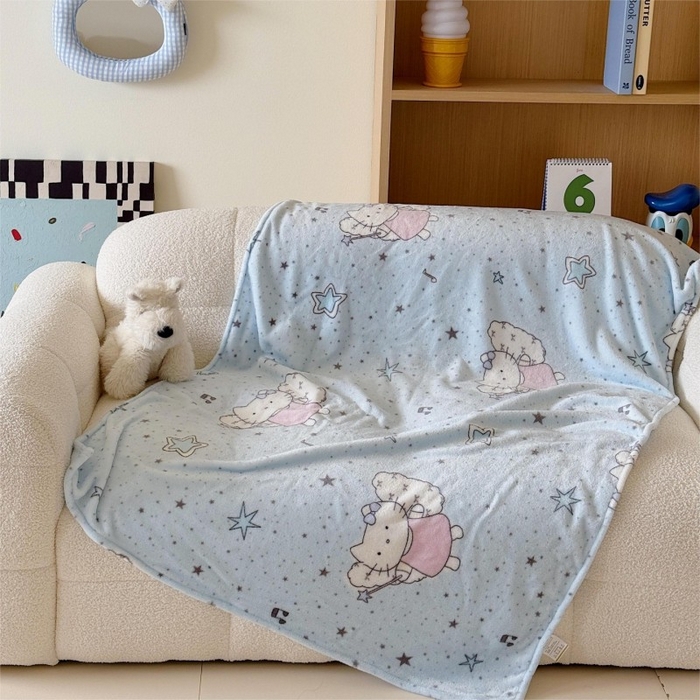 91家纺网 家纺一手货源 找家纺 顾里家纺 2025新款ins少女奶油系双面牛奶绒毯-第二组 芭拉花猫