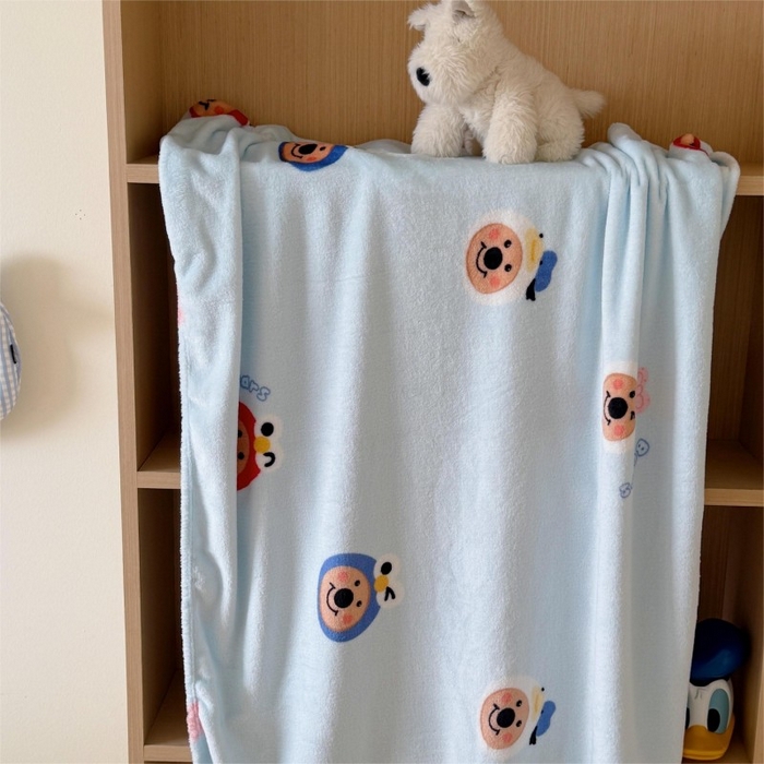 91家纺网 家纺一手货源 找家纺 顾里家纺 2025新款ins少女奶油系双面牛奶绒毯-第二组 大眼熊