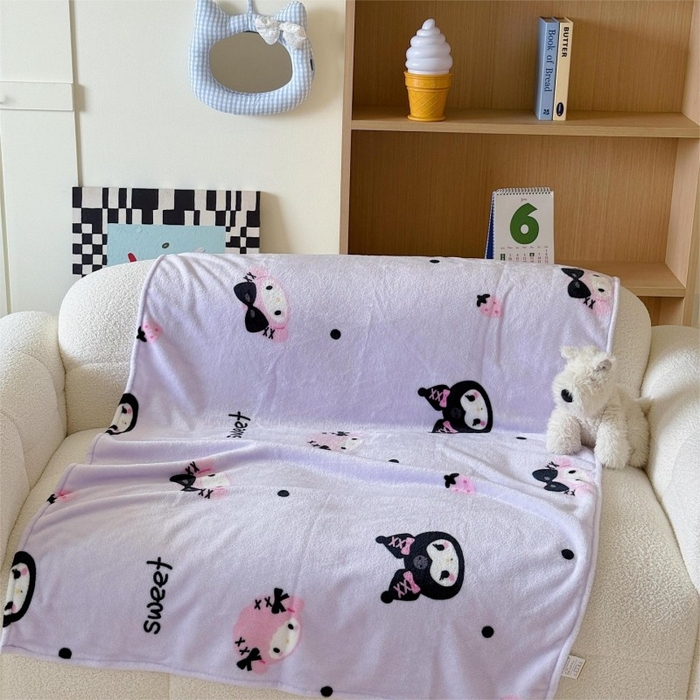 91家纺网 家纺一手货源 找家纺 顾里家纺 2025新款ins少女奶油系双面牛奶绒毯-第二组 甜酷仔