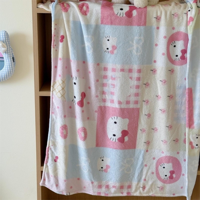 91家纺网 家纺一手货源 找家纺 顾里家纺 2025新款ins少女奶油系双面牛奶绒毯-第二组 猫咪时光毯