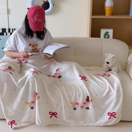 91家纺网 家纺一手货源 找家纺 （总）顾里家纺 2025新款ins少女奶油系双面牛奶绒毯-第二组