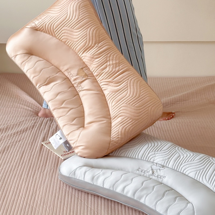 91家纺网 家纺一手货源 找家纺 （总）伟邦枕芯 2025新款爱心刺绣乳胶护颈枕枕头枕芯