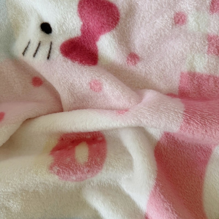 91家纺网 家纺一手货源 找家纺 顾里家纺 2025新款ins少女奶油系双面牛奶绒毯-第二组 猫咪时光毯