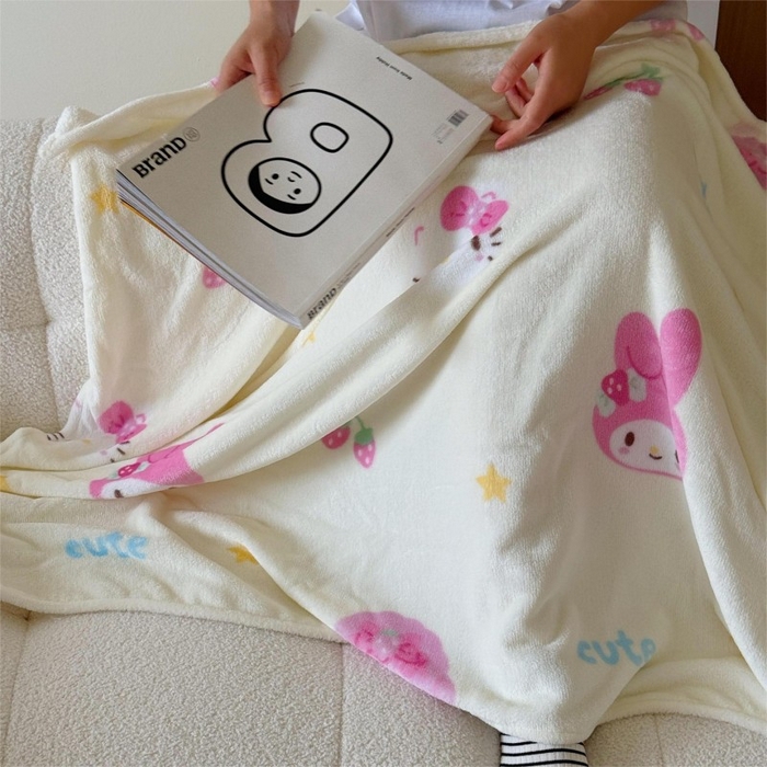 91家纺网 家纺一手货源 找家纺 顾里家纺 2025新款ins少女奶油系双面牛奶绒毯-第二组 草莓伙伴