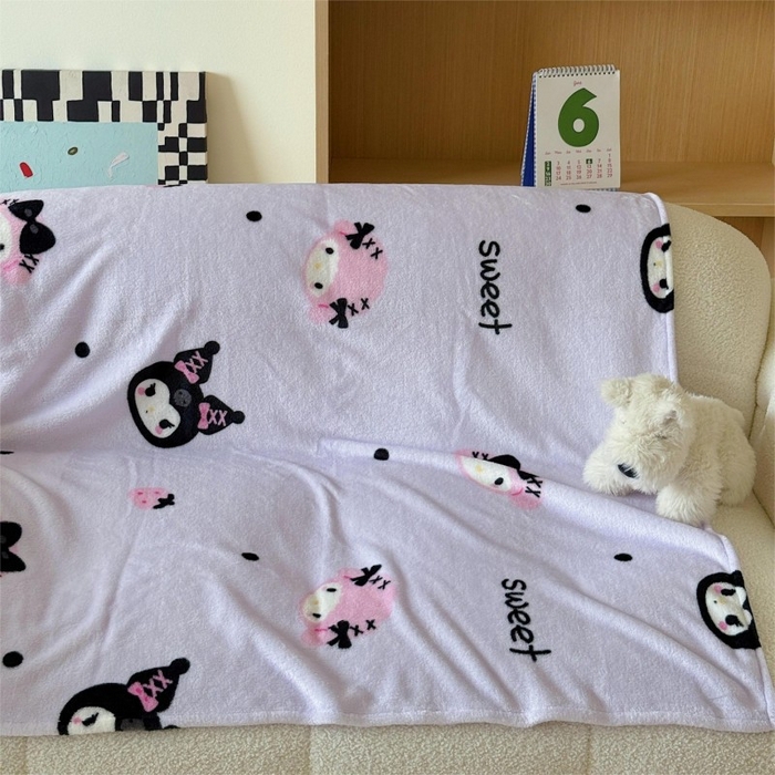 91家纺网 家纺一手货源 找家纺 顾里家纺 2025新款ins少女奶油系双面牛奶绒毯-第二组 甜酷仔