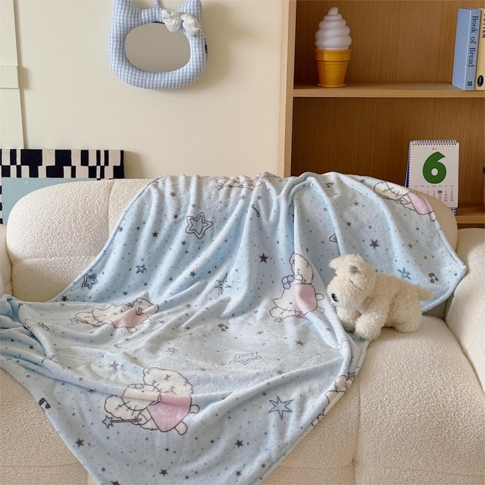 91家纺网 家纺一手货源 找家纺 顾里家纺 2025新款ins少女奶油系双面牛奶绒毯-第二组 芭拉花猫