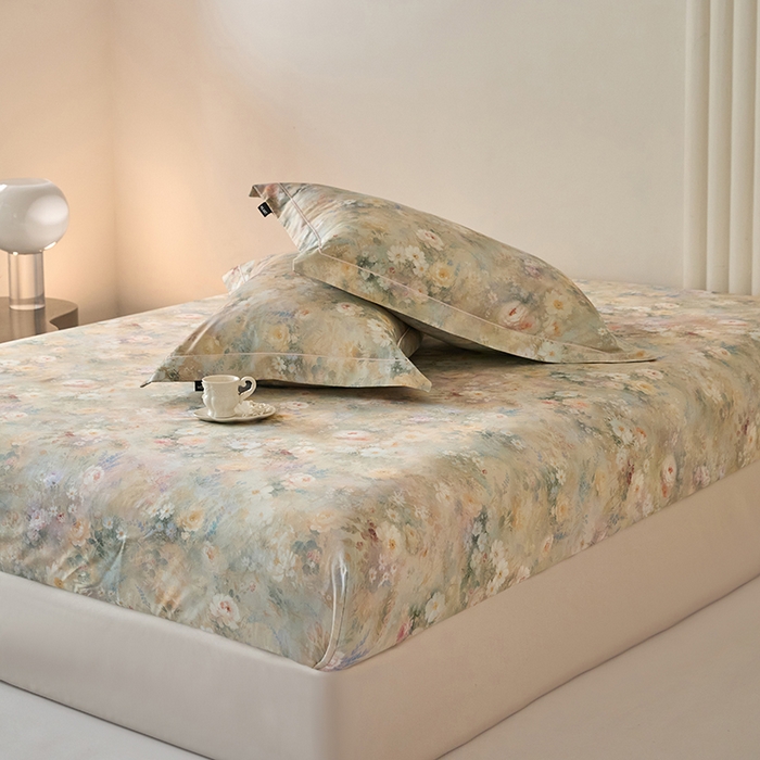 91家纺网 家纺一手货源 找家纺 禾时 2025新款A类100S长绒棉全棉数码印花单枕套 茉莉芬芳