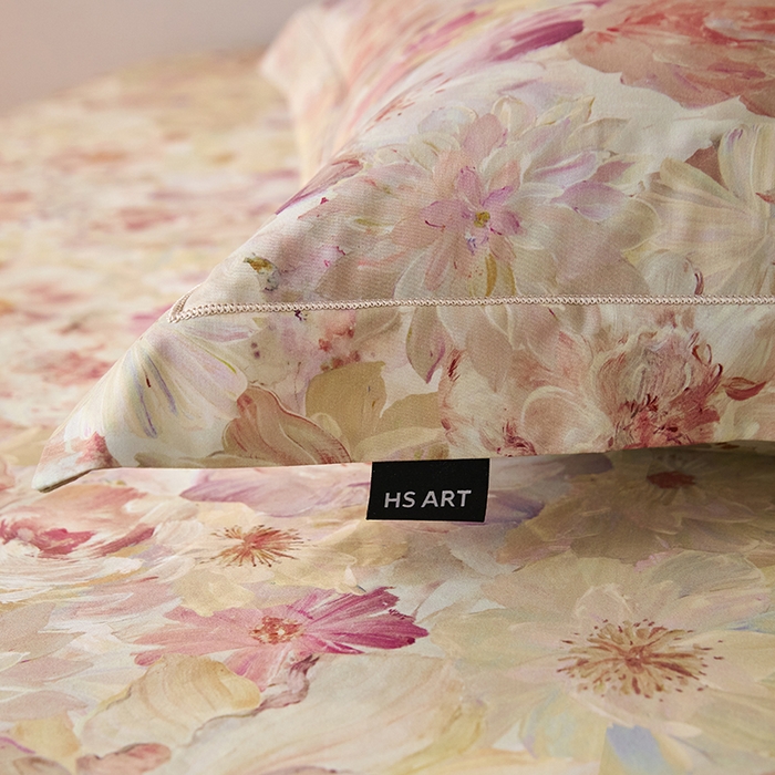 91家纺网 家纺一手货源 找家纺 禾时 2025新款A类100S长绒棉全棉数码印花单枕套 林间暖阳