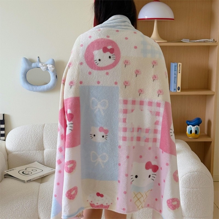 91家纺网 家纺一手货源 找家纺 顾里家纺 2025新款ins少女奶油系双面牛奶绒毯-第二组 猫咪时光毯