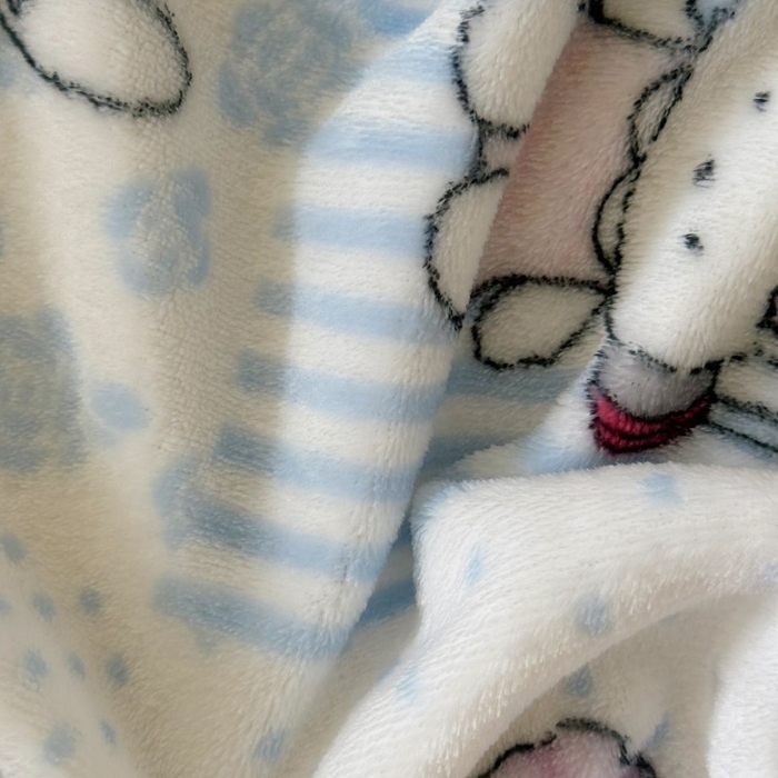 91家纺网 家纺一手货源 找家纺 顾里家纺 2025新款ins少女奶油系双面牛奶绒毯-第二组 兔子时光