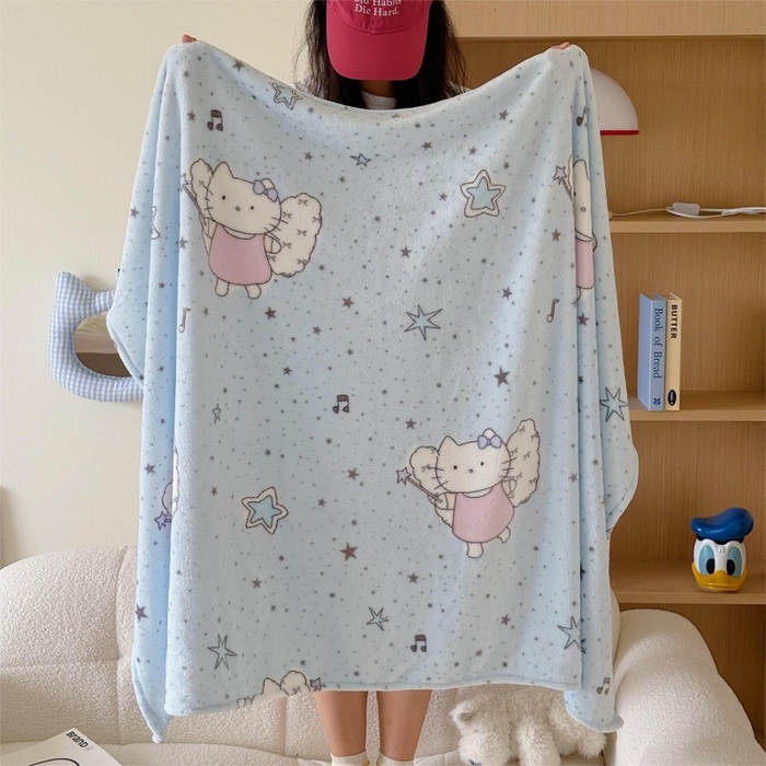 91家纺网 家纺一手货源 找家纺 顾里家纺 2025新款ins少女奶油系双面牛奶绒毯-第二组 芭拉花猫