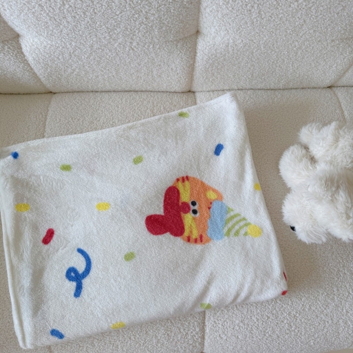 91家纺网 家纺一手货源 找家纺 顾里家纺 2025新款ins少女奶油系双面牛奶绒毯-第二组 动物派对