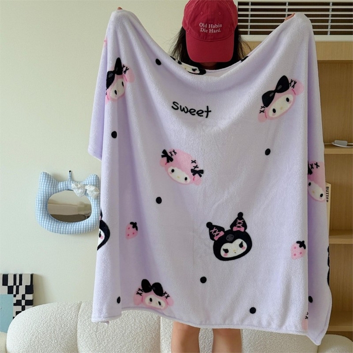 91家纺网 家纺一手货源 找家纺 顾里家纺 2025新款ins少女奶油系双面牛奶绒毯-第二组 甜酷仔