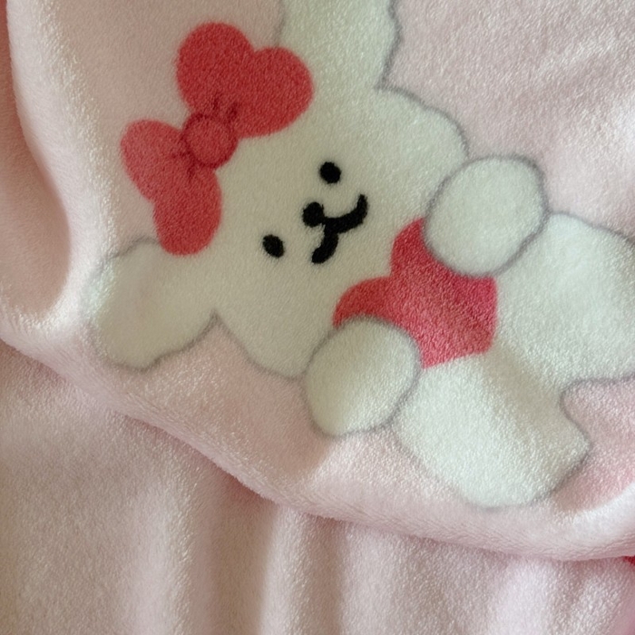 91家纺网 家纺一手货源 找家纺 顾里家纺 2025新款ins少女奶油系双面牛奶绒毯-第二组 爱心小狗