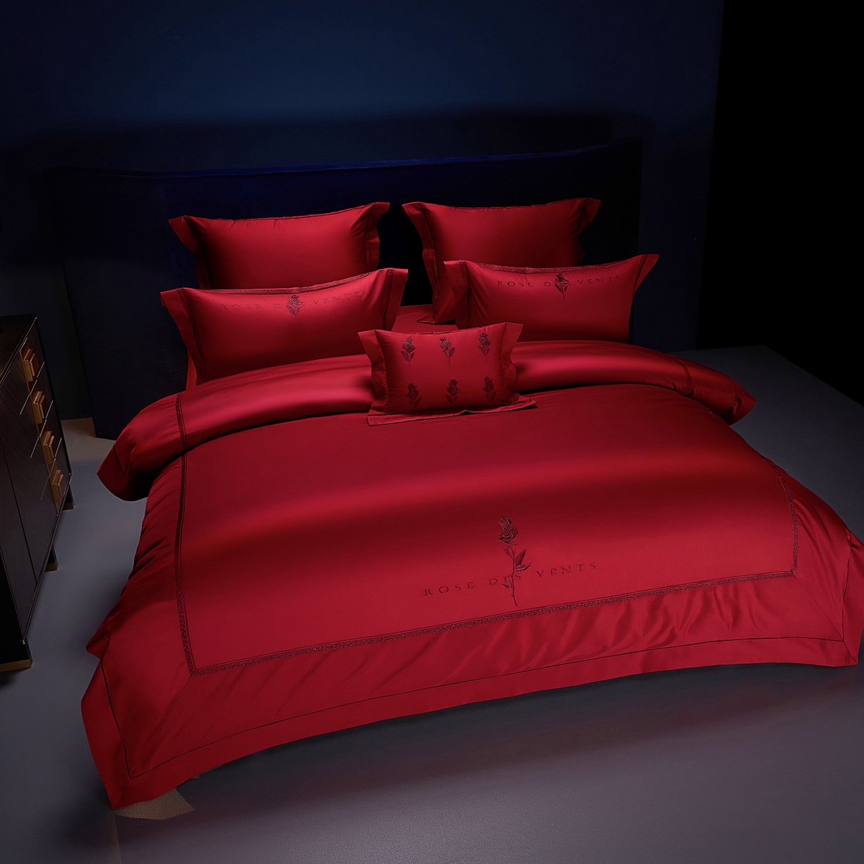 91家纺网 家纺一手货源 找家纺 （总）缔缦 2025新款Wedding高端婚庆60支长绒棉四件套-浪漫喜事