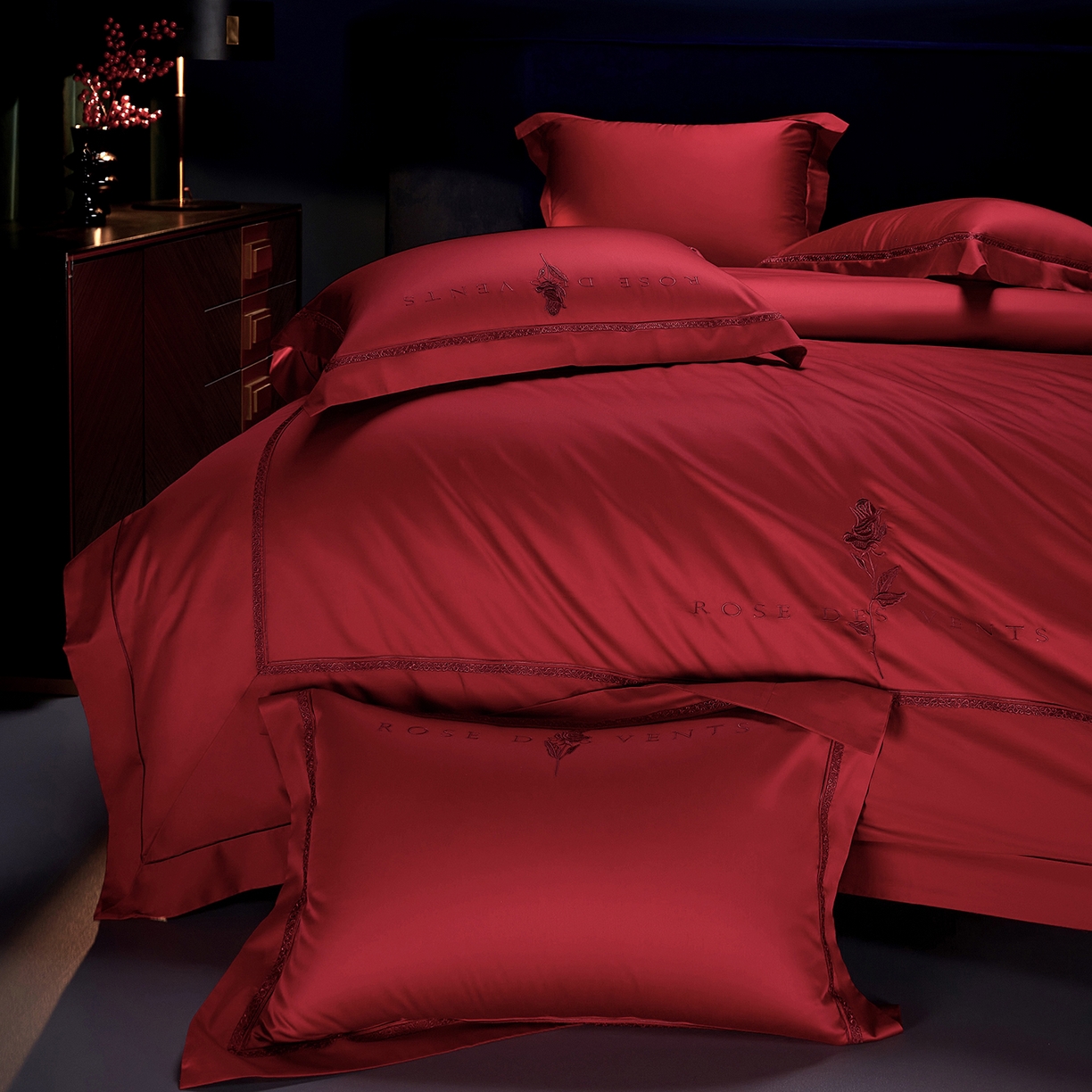 91家纺网 家纺一手货源 找家纺 （总）缔缦 2025新款Wedding高端婚庆60支长绒棉四件套-浪漫喜事