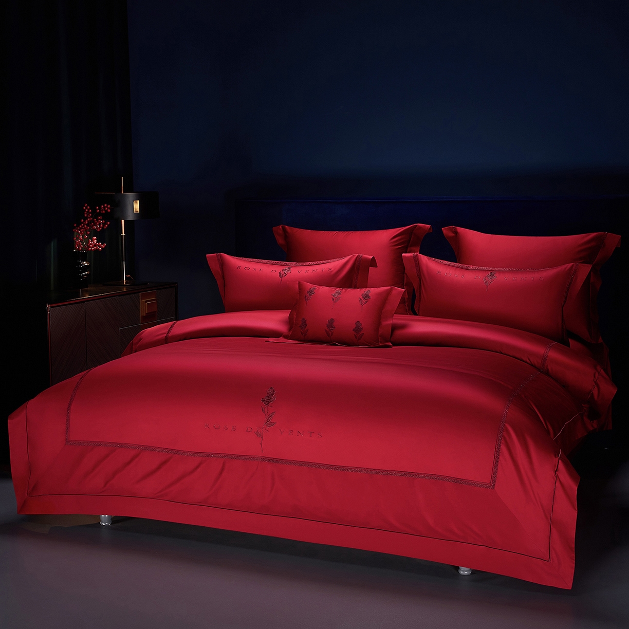 91家纺网 家纺一手货源 找家纺 （总）缔缦 2025新款Wedding高端婚庆60支长绒棉四件套-浪漫喜事