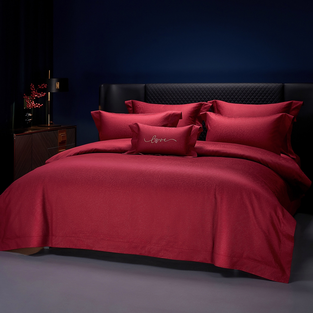 91家纺网 家纺一手货源 找家纺 （总）缔缦 2025新款Wedding高端婚庆60支长绒棉四件套-奢宠