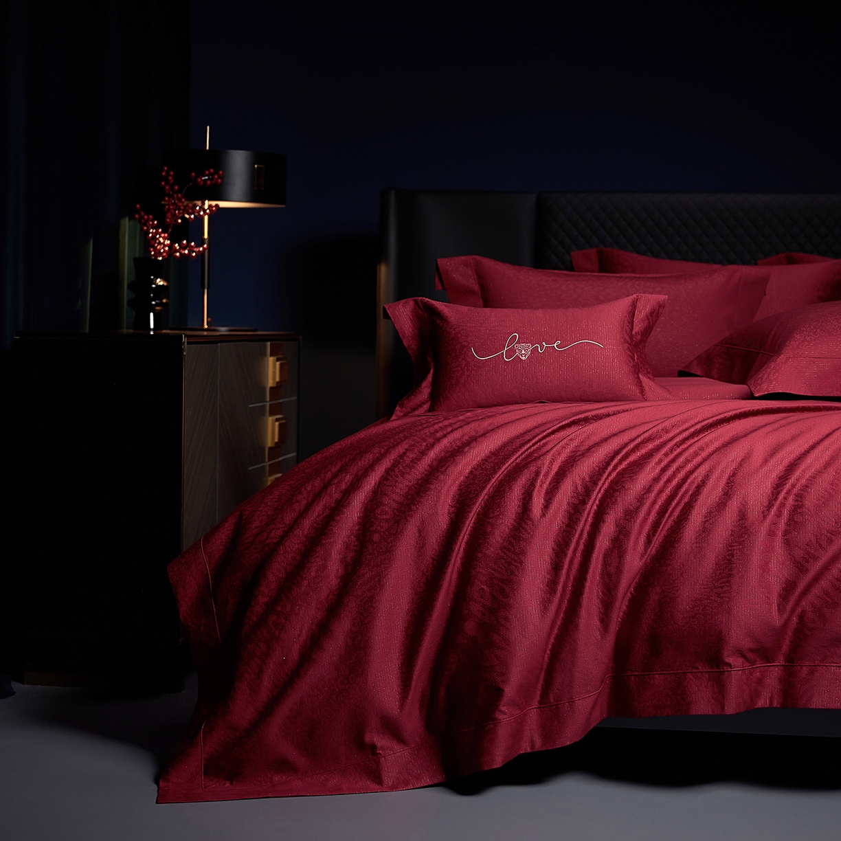 91家纺网 家纺一手货源 找家纺 （总）缔缦 2025新款Wedding高端婚庆60支长绒棉四件套-奢宠