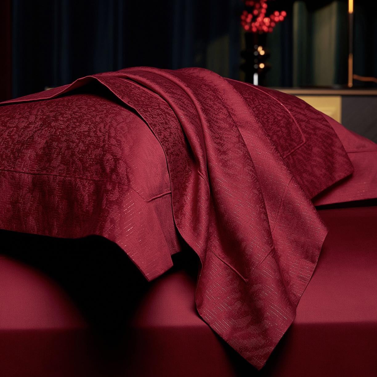 91家纺网 家纺一手货源 找家纺 （总）缔缦 2025新款Wedding高端婚庆60支长绒棉四件套-奢宠