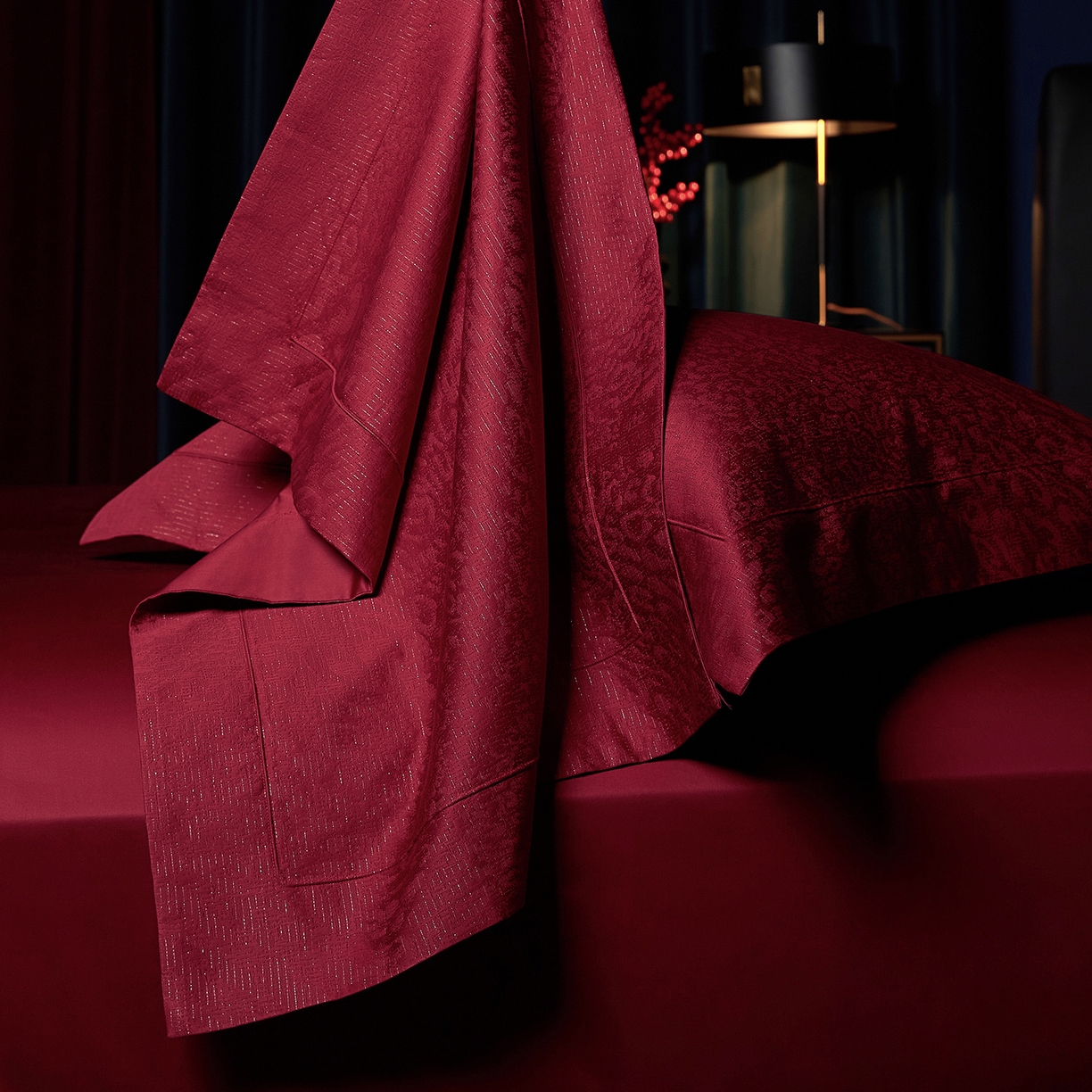 91家纺网 家纺一手货源 找家纺 （总）缔缦 2025新款Wedding高端婚庆60支长绒棉四件套-奢宠