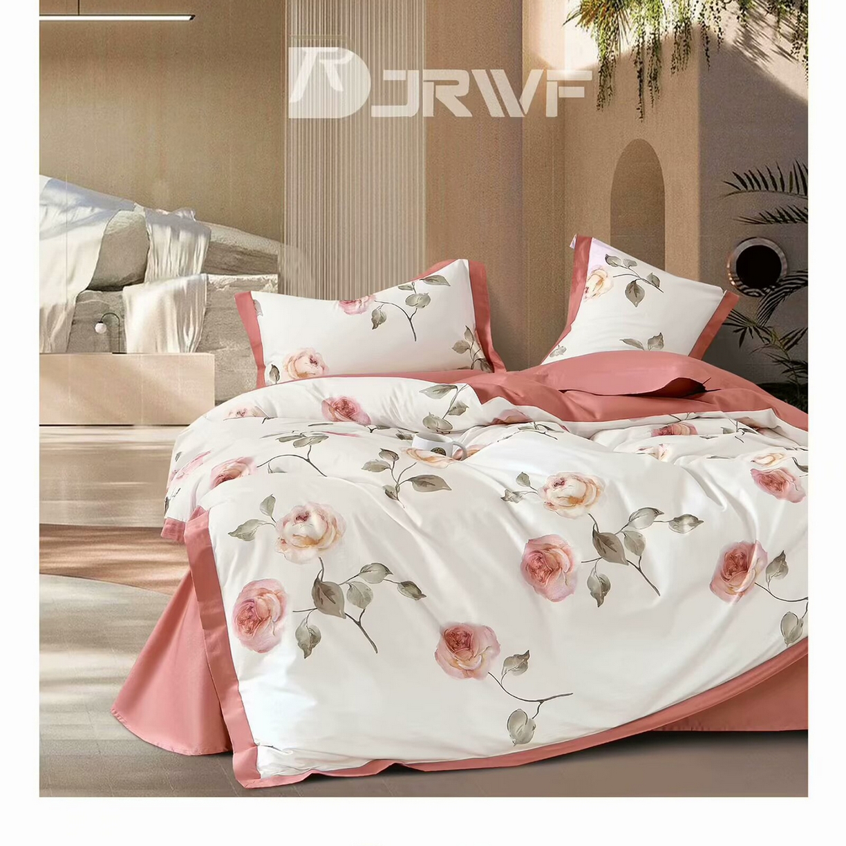 91家纺网 家纺一手货源 找家纺 （总）未来家居 2025新款宽边60S数码印花贡缎长绒棉四件套