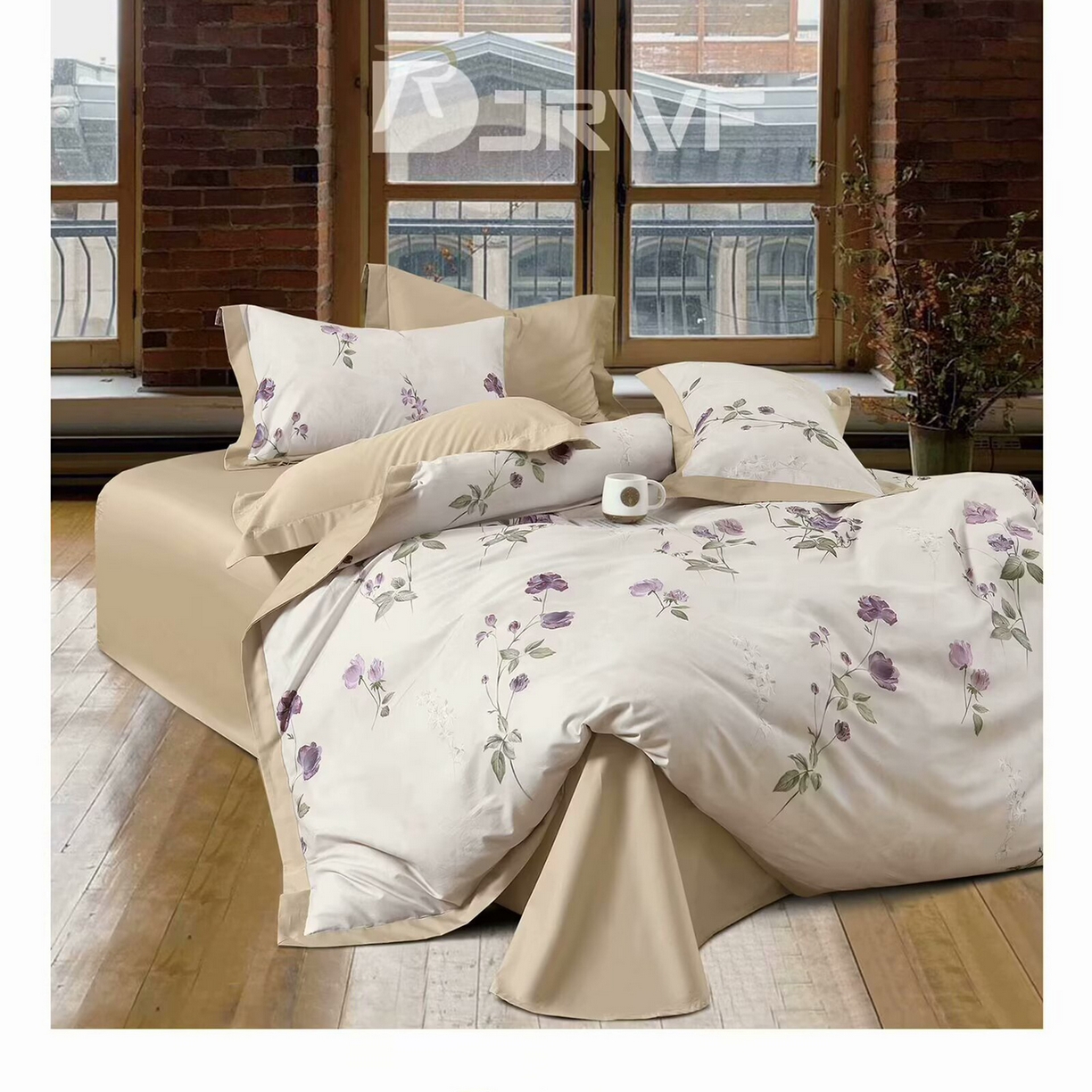 91家纺网 家纺一手货源 找家纺 （总）未来家居 2025新款宽边60S数码印花贡缎长绒棉四件套