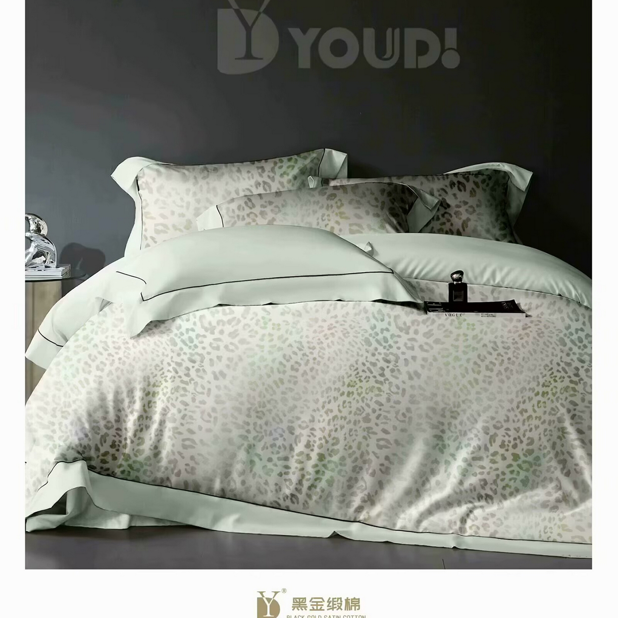 91家纺网 家纺一手货源 找家纺 （总）未来家居 2025新款宽边60S数码印花贡缎长绒棉四件套