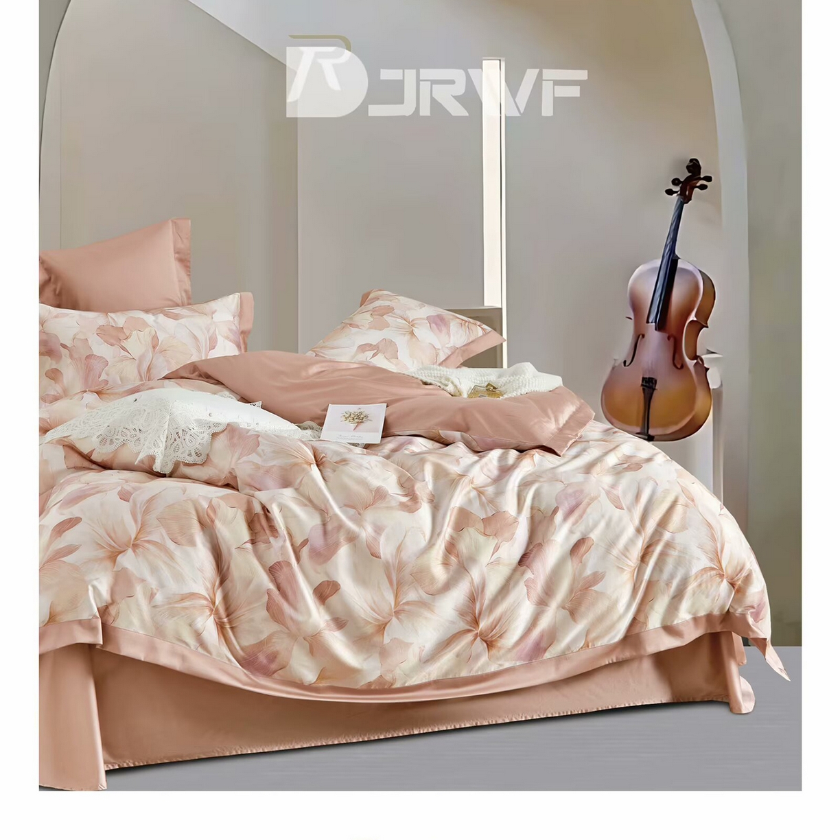 91家纺网 家纺一手货源 找家纺 （总）未来家居 2025新款宽边60S数码印花贡缎长绒棉四件套