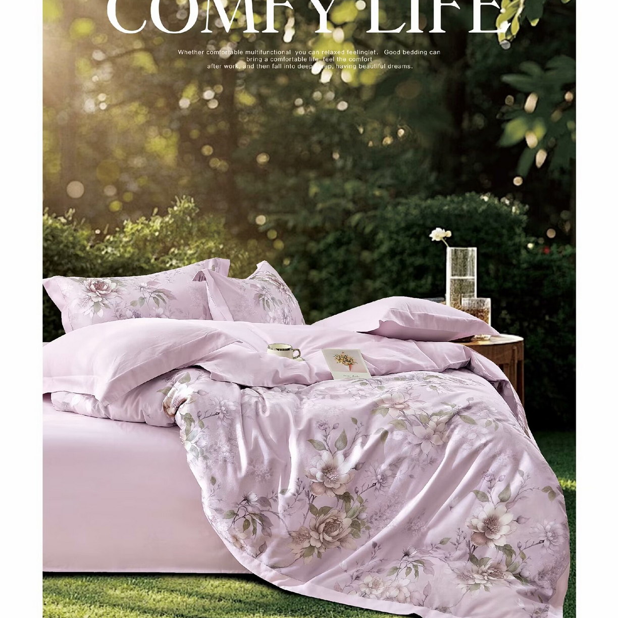 91家纺网 家纺一手货源 找家纺 （总）未来家居 2025新款宽边60S数码印花贡缎长绒棉四件套