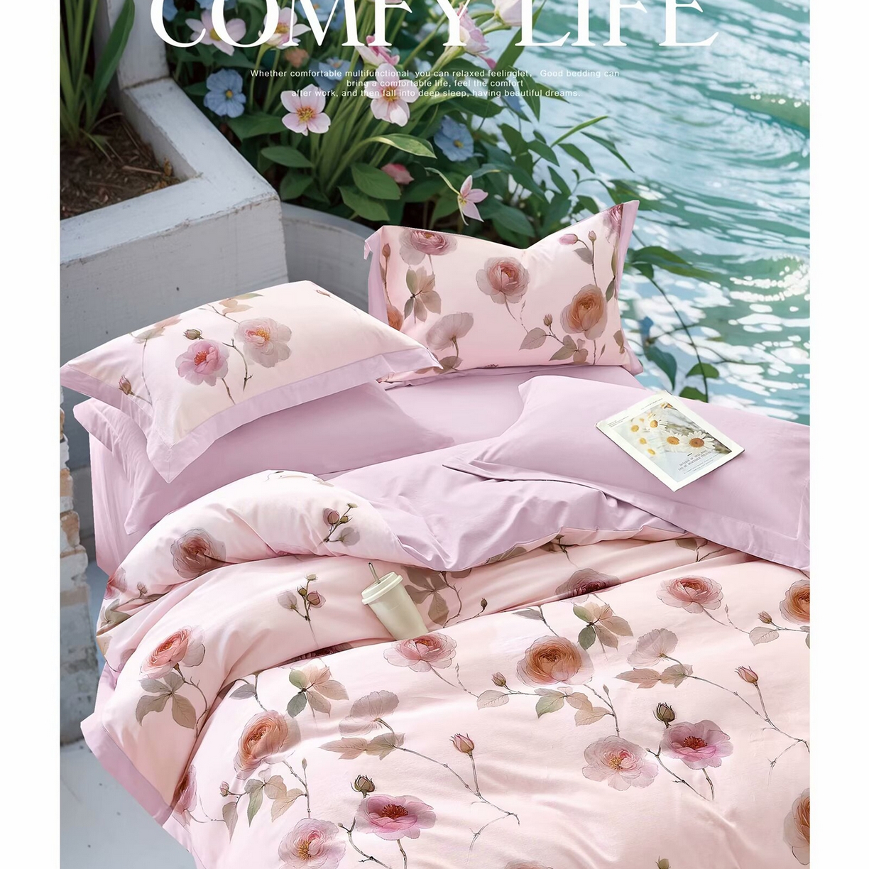 91家纺网 家纺一手货源 找家纺 （总）未来家居 2025新款宽边60S数码印花贡缎长绒棉四件套