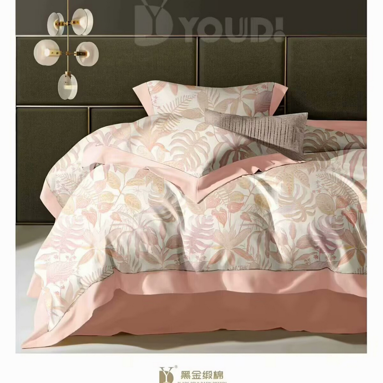 91家纺网 家纺一手货源 找家纺 （总）未来家居 2025新款宽边60S数码印花贡缎长绒棉四件套