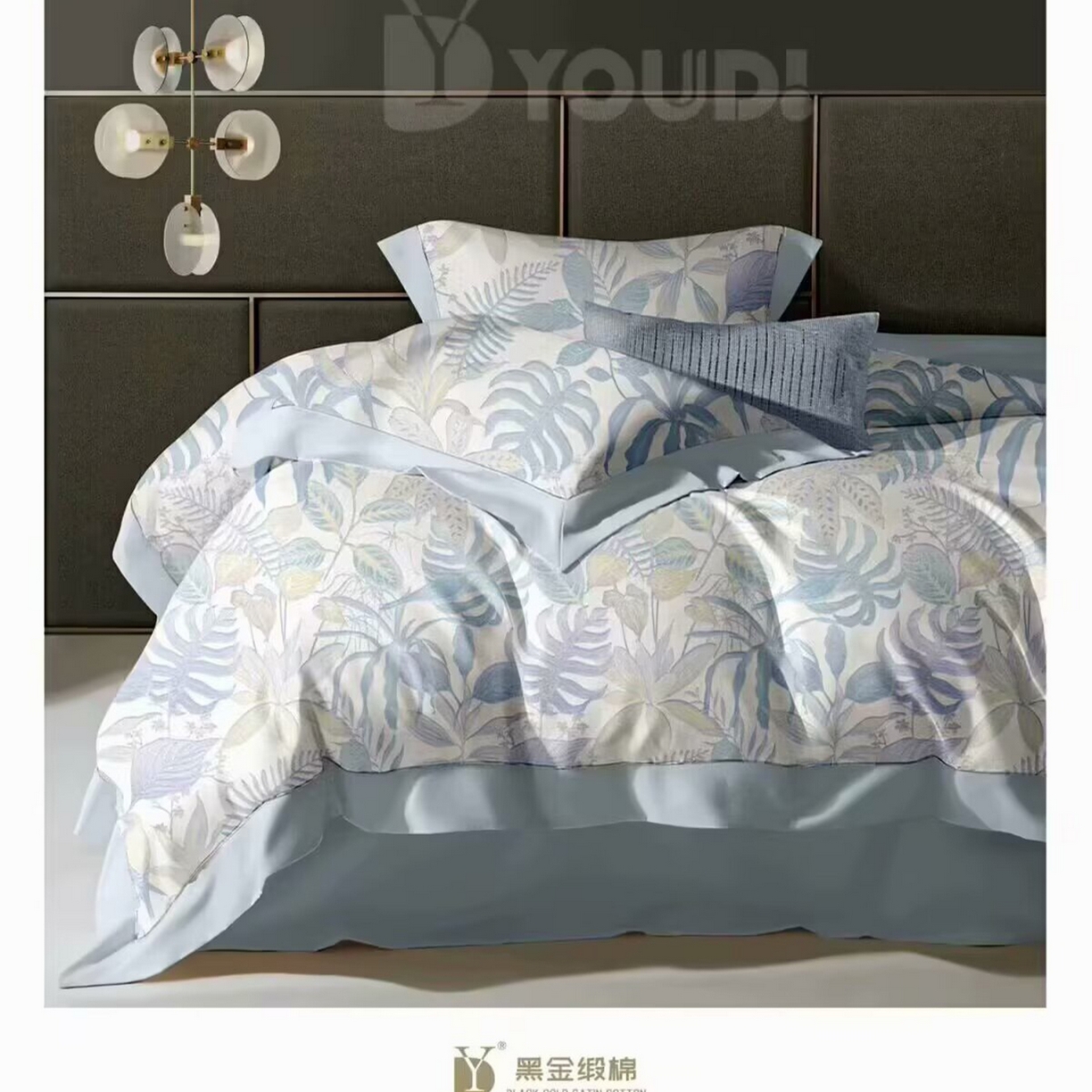 91家纺网 家纺一手货源 找家纺 （总）未来家居 2025新款宽边60S数码印花贡缎长绒棉四件套